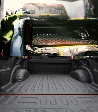 Spray-On truck bed protection before and after